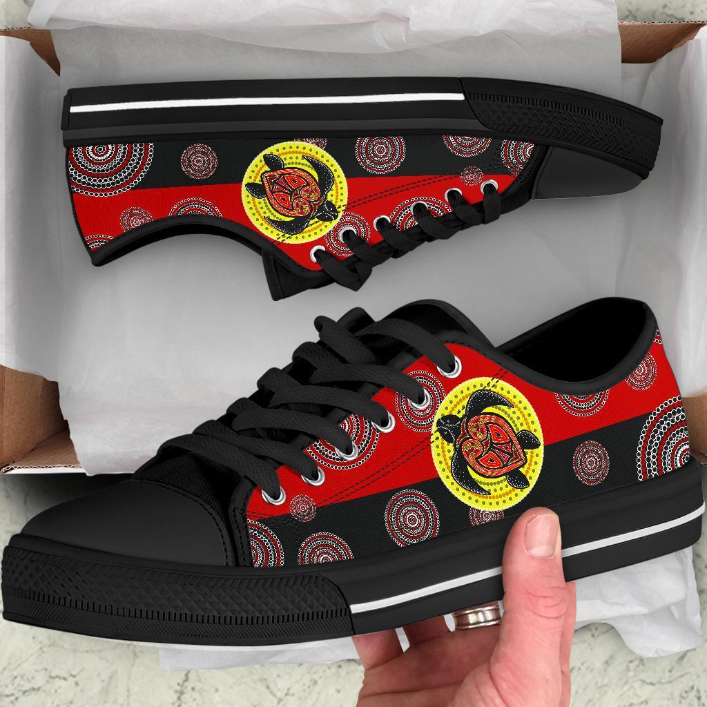 canvas-shoes-aboriginal-dot-painting-shoes-turtle-low-top
