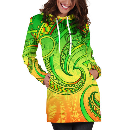 new-zealand-maori-mangopare-women-hoodie-dress-polynesian-green