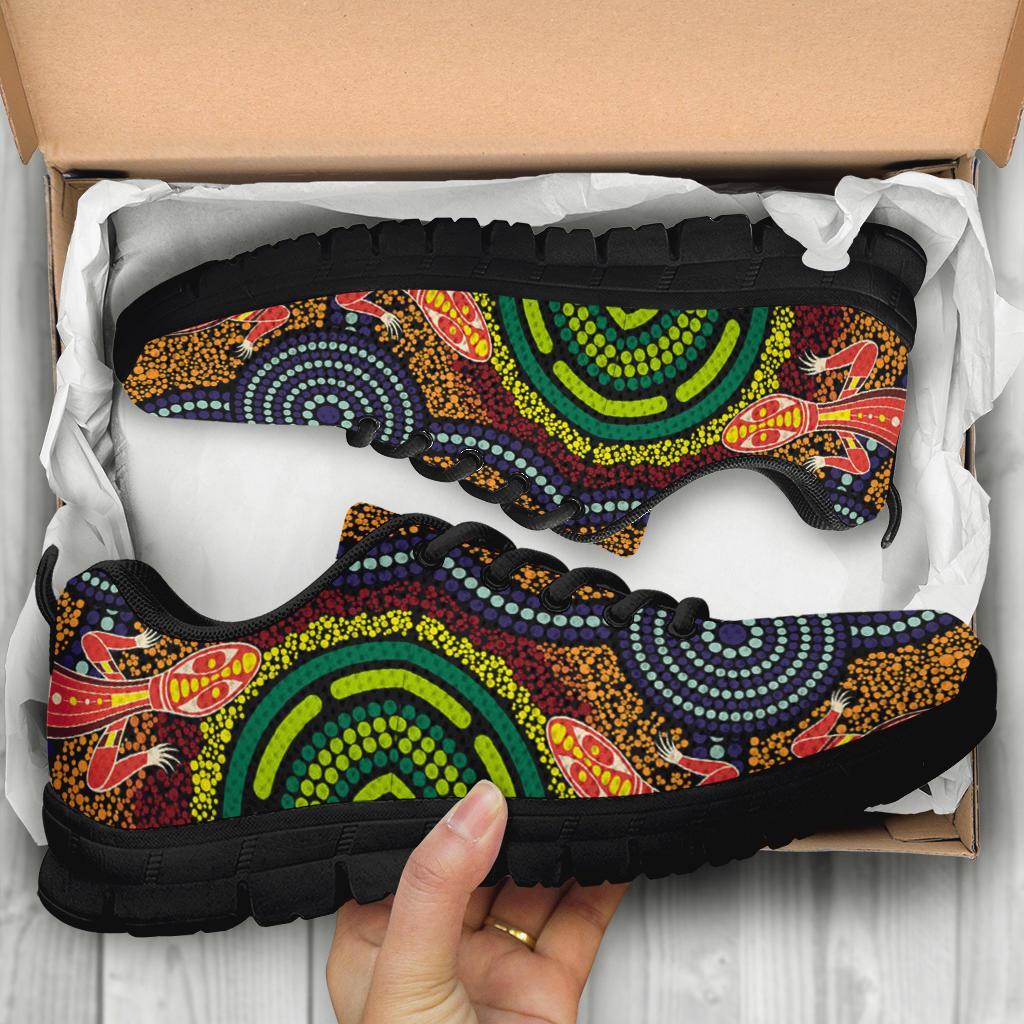1st-australia-sneakers-aboriginal-two-lizards-dot-painting-circle