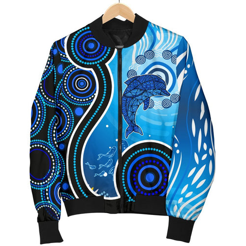 aboriginal-womens-bomber-jacket-dolphin-and-aboriginal-dot-patterns