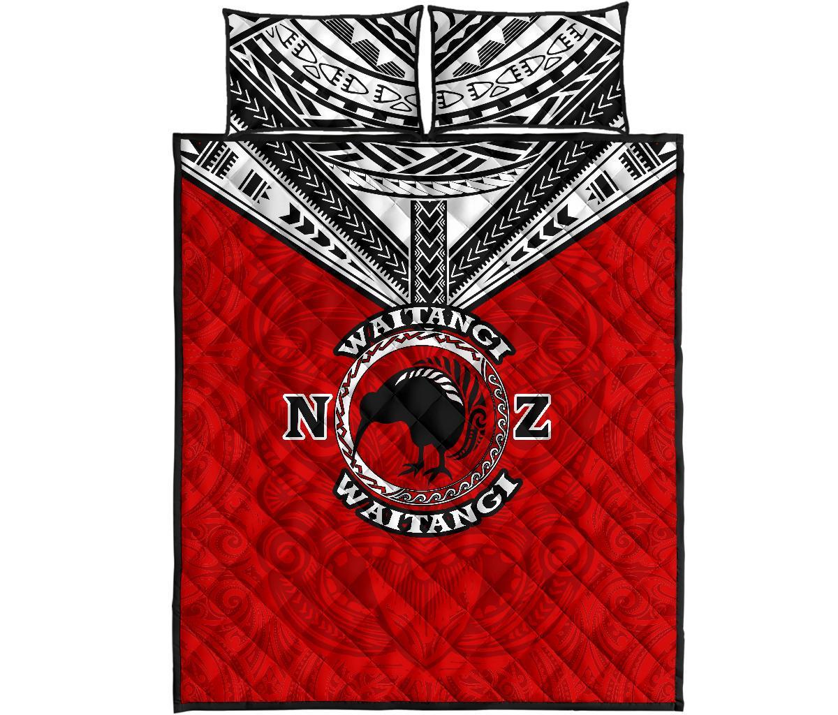 new-zealand-maori-quilt-bed-set-waitangi-day-red