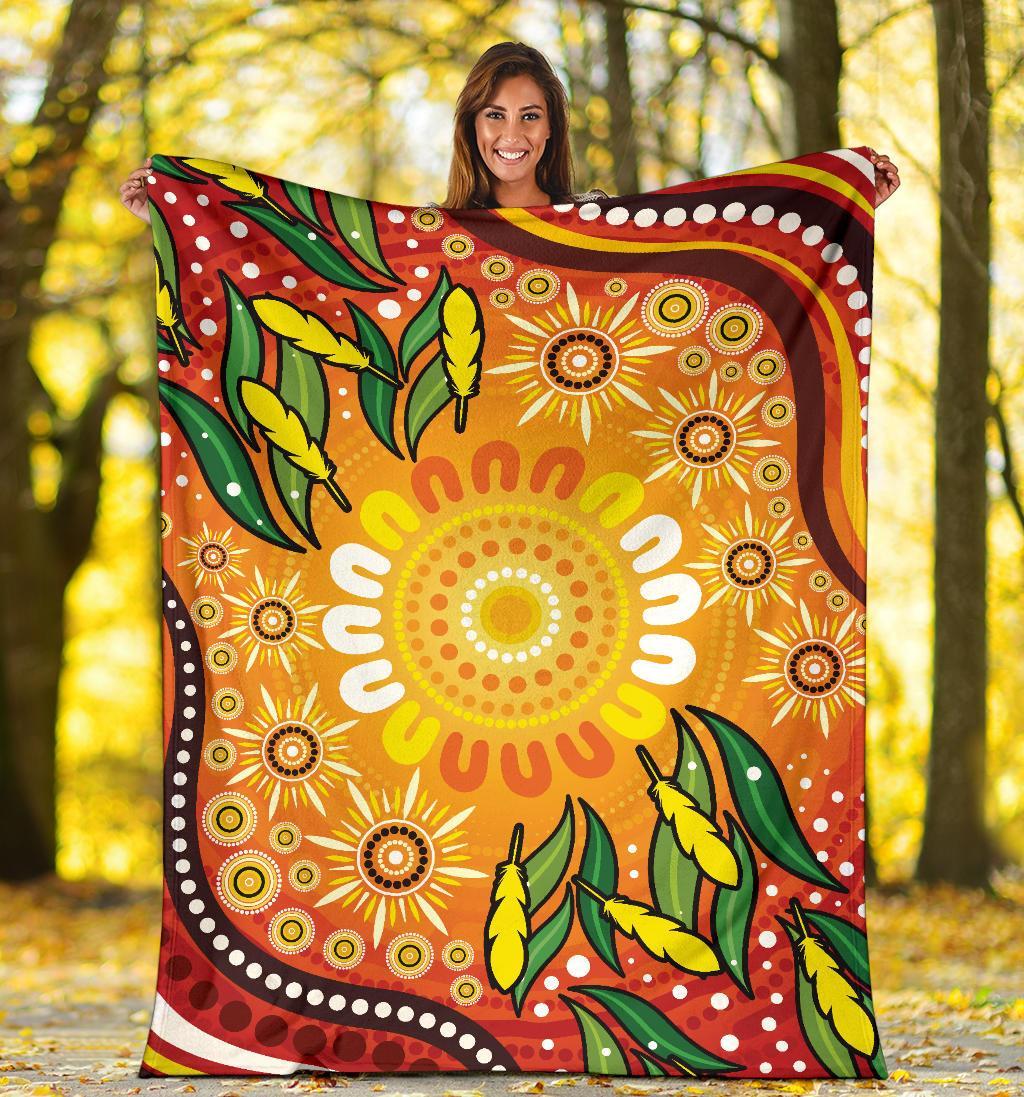 premium-blanket-indigenous-circle-leaf-patterns