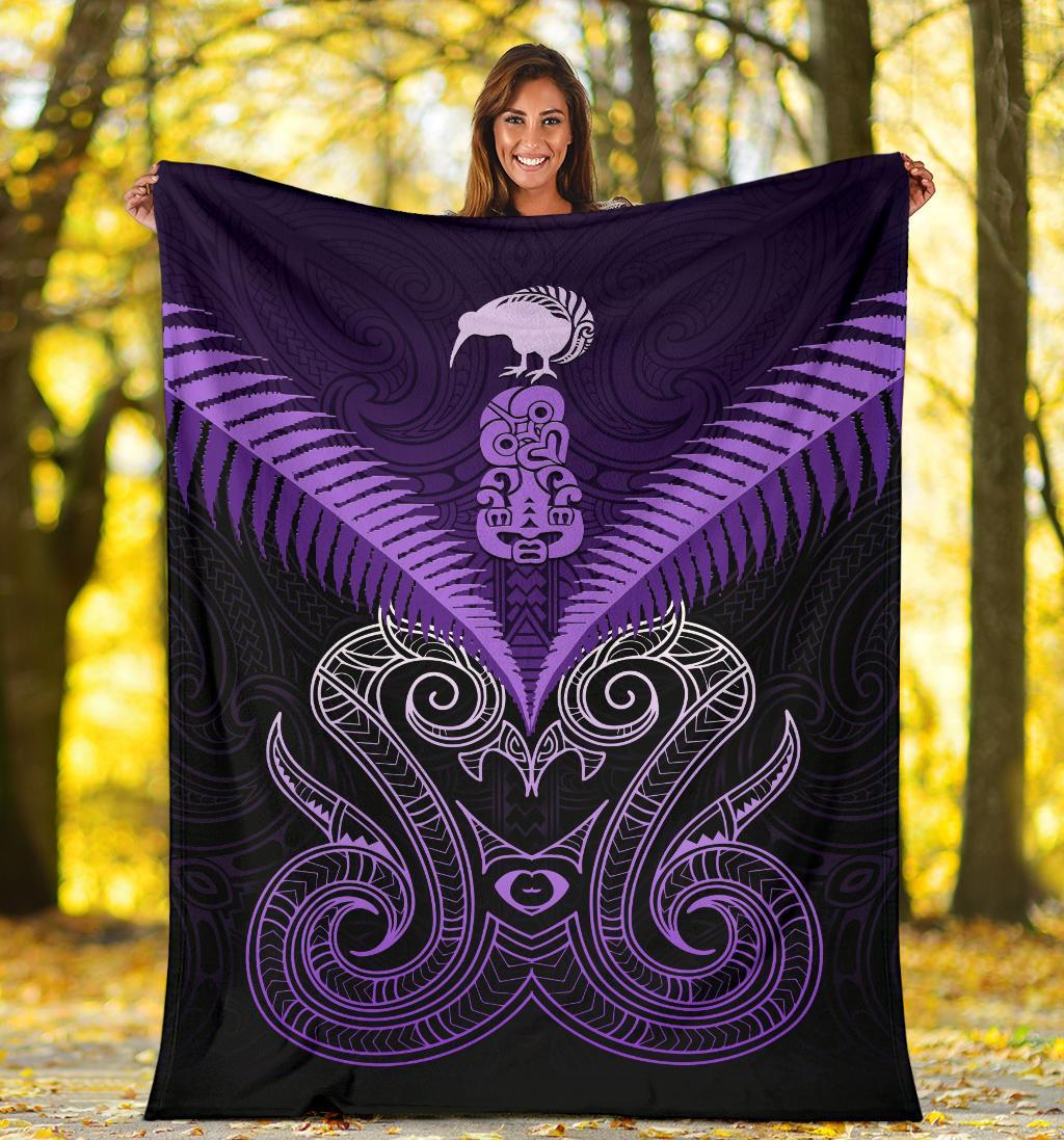 maori-manaia-new-zealand-premium-blanket-purple