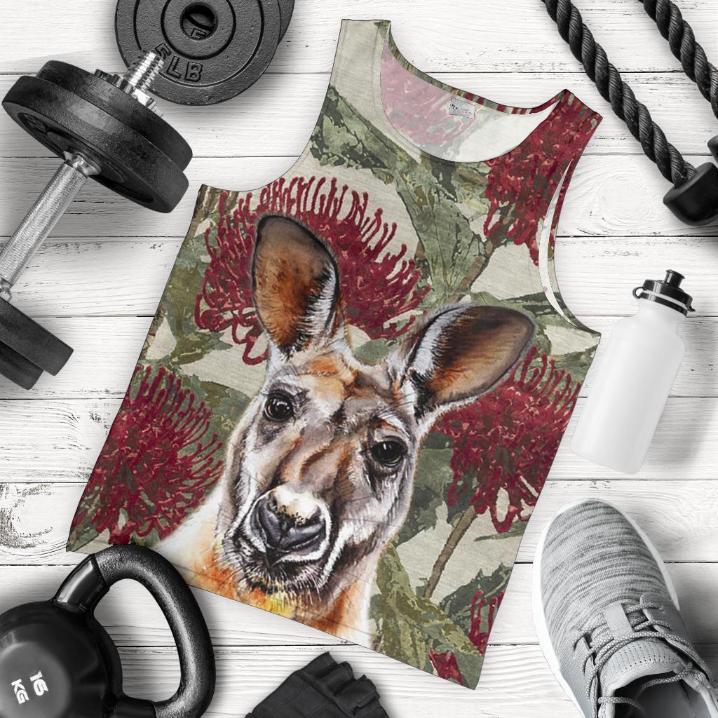 men-tank-top-kangaroo-mens-tank-waratah-painting