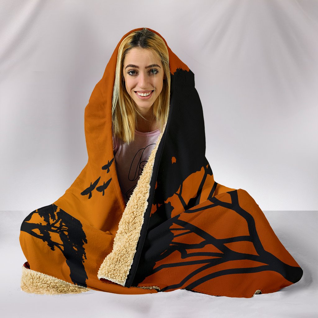 aboriginal-hooded-blanket-kangaroo-sunset-dot-painting