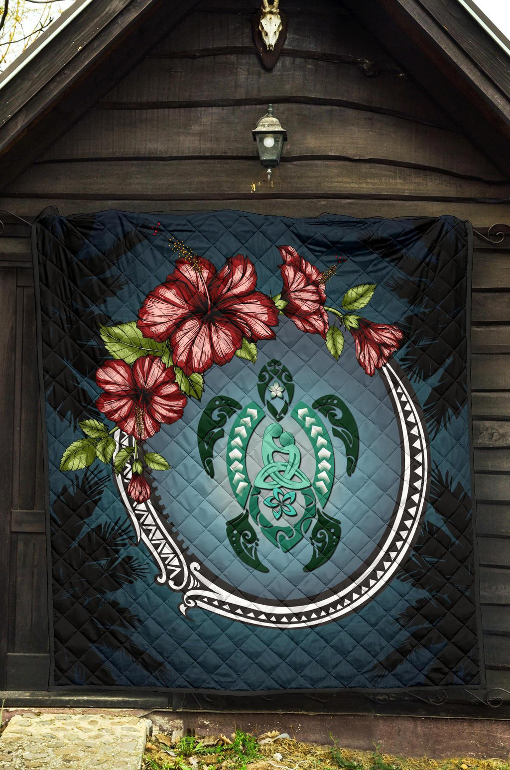 new-zealand-premium-quilt-polynesian-ohana-turtle-hibiscus-mother-son