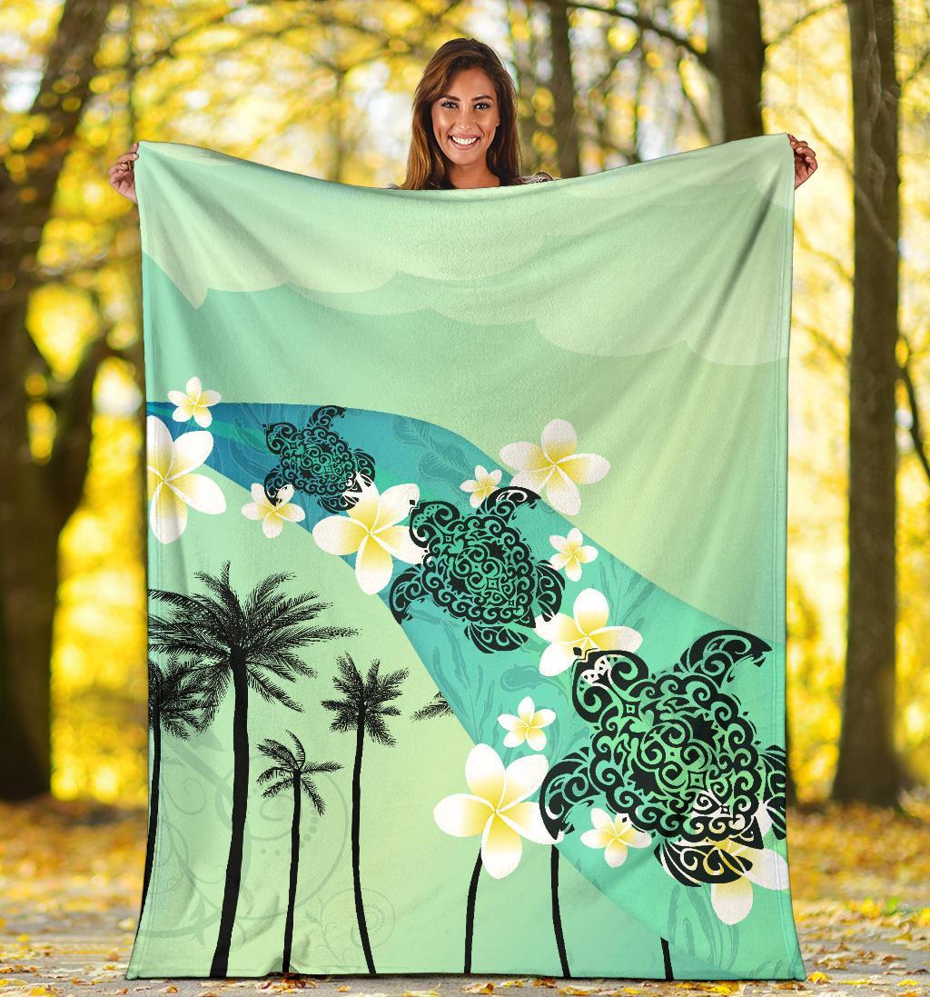 turtle-plumeria-premium-blanket