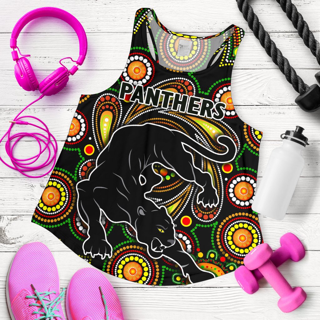 Penrith Women Racerback Tank Panthers Indigenous Vibes - Vibe Hoodie