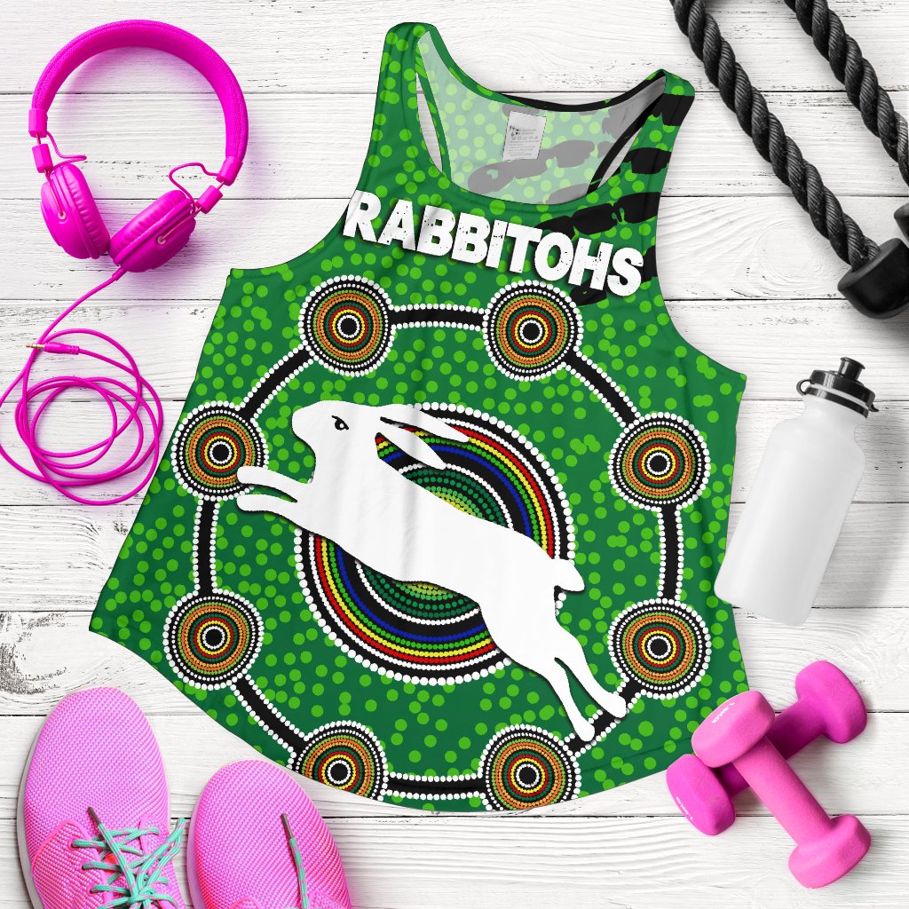 Naidoc Rabbitohs Women Racerback Tank Aboriginal Vibes No.1 - Vibe Hoodie