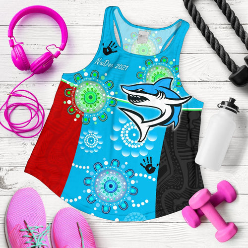Naidoc Sharks 2021 Women Racerback Tank Indigenous Life LT13 - Vibe Hoodie
