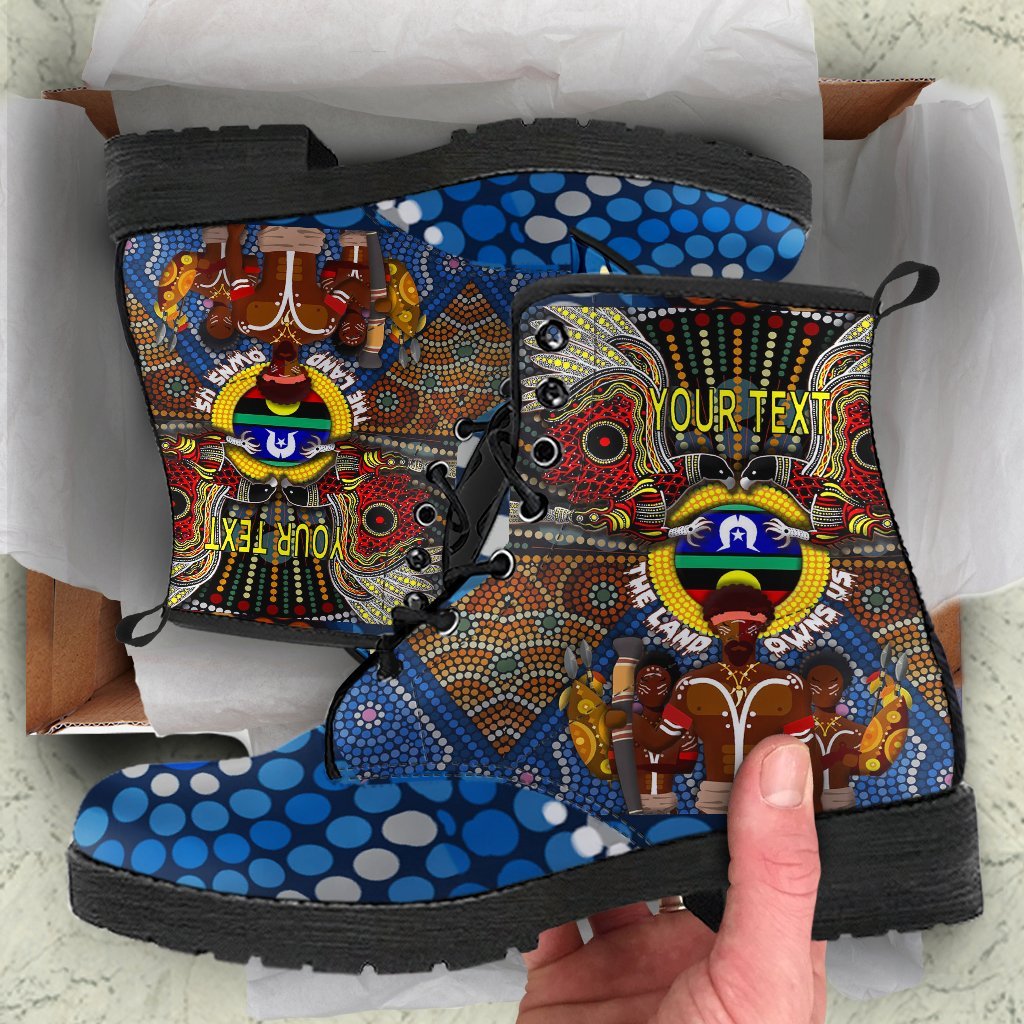 custom-text-the-land-owns-us-leather-boots