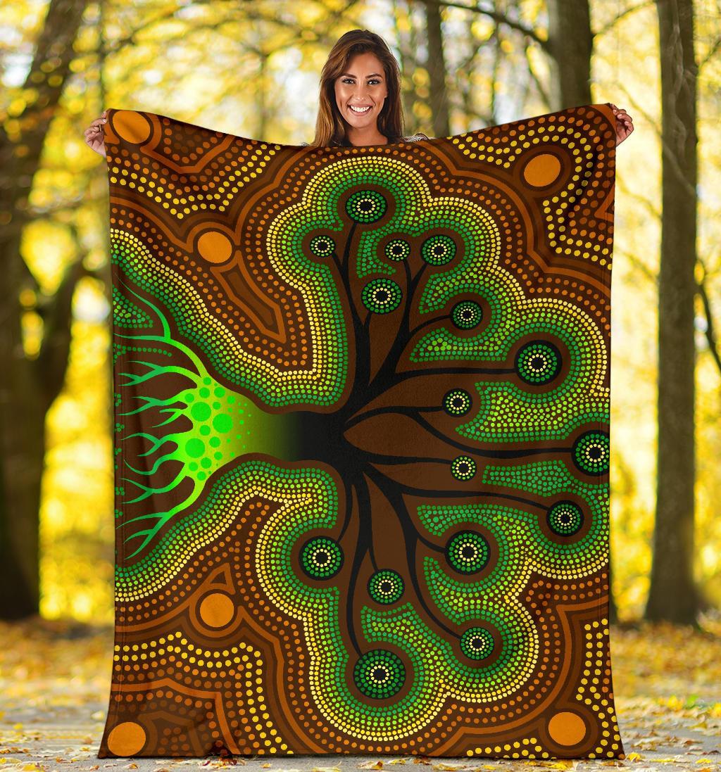 aboriginal-premium-blanket-tree-dot-painting-art