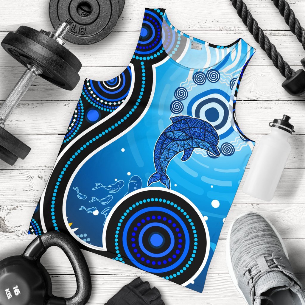 aboriginal-mens-tank-top-dolphin-and-aboriginal-dot-patterns