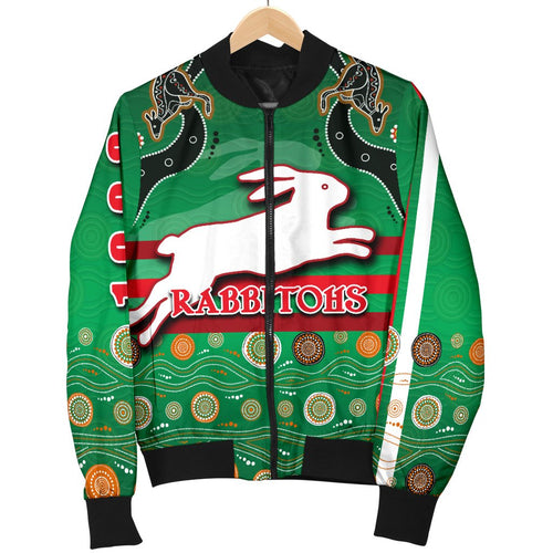 rabbitohs-women-bomber-jacket-indigenous-green