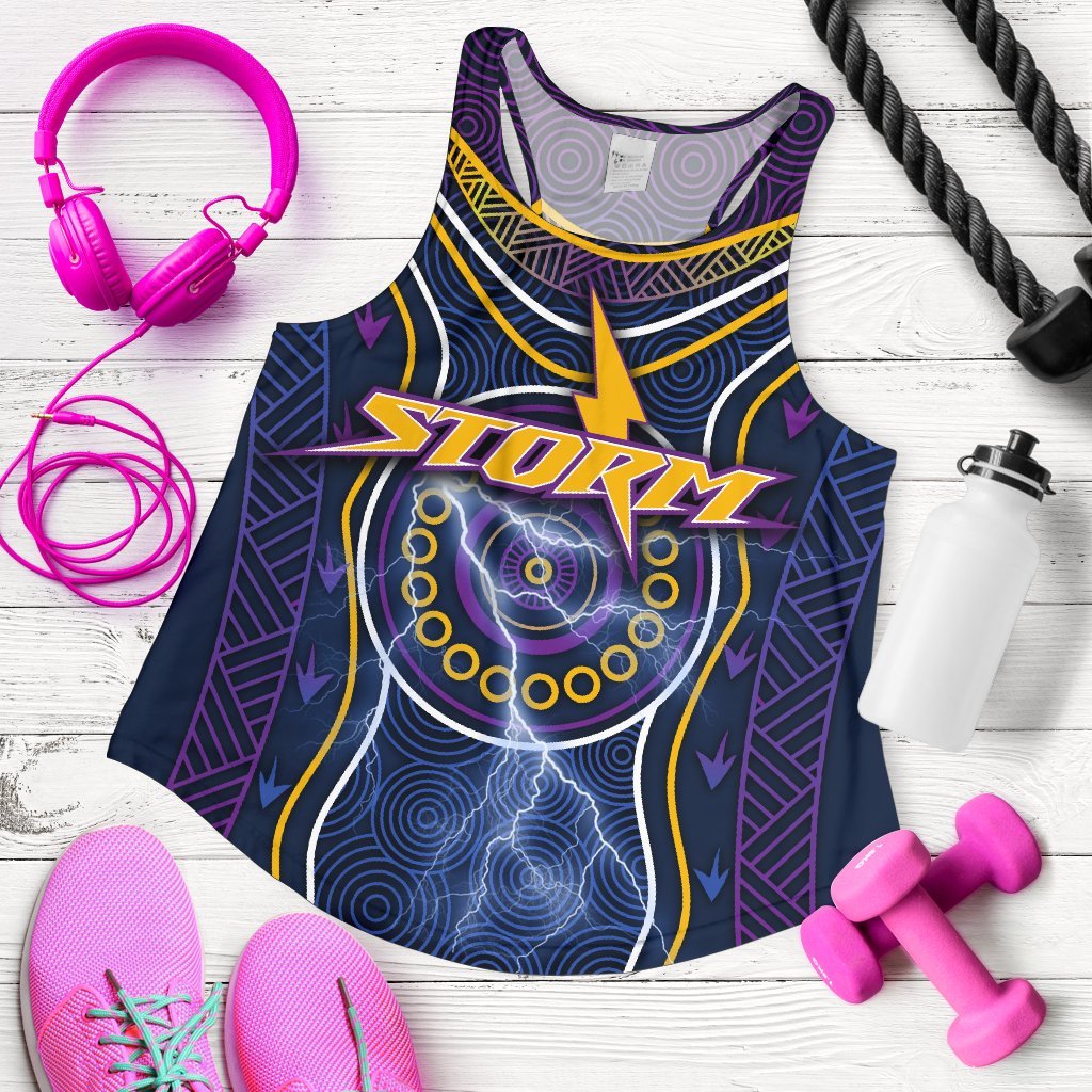 Melbourne Women Racerback Tank Lightning Storm Indigenous - Vibe Hoodie