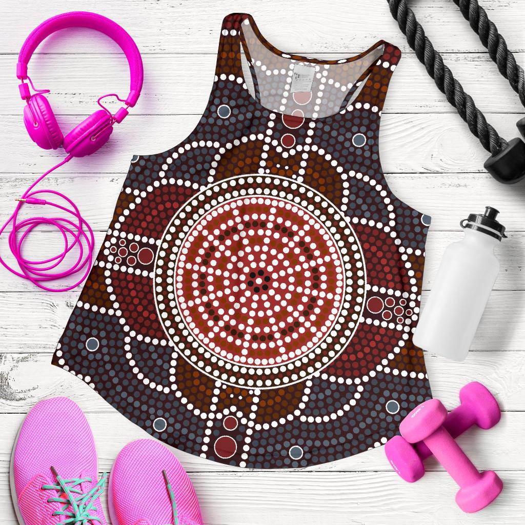 Racerback Tank - Aboriginal Dot Painting Tank Top Ver03 - Women - Vibe Hoodie