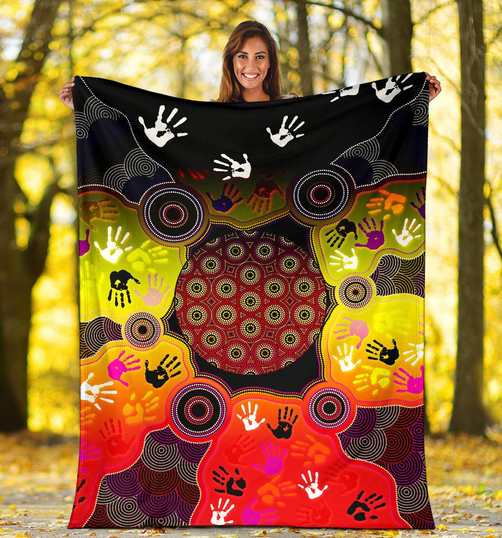 aboriginal-premium-blanket-indigenous-circle-dot-painting-hand-art