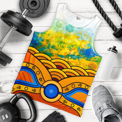 aboriginal-mens-tank-top-australia-kangaroo-sky