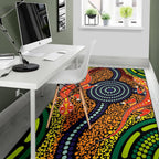 1st-australia-area-rug-aboriginal-two-lizards-dot-painting-circle
