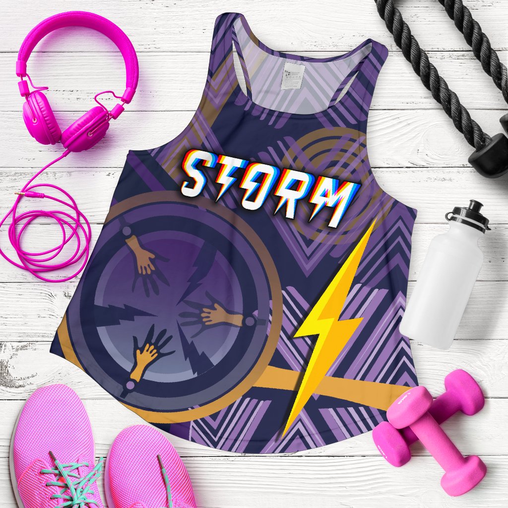 Storm Women Racerback Tank Simple Indigenous - Purple - Vibe Hoodie