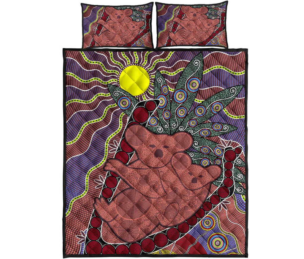 aboriginal-quilt-cover-set-koala-patterns-dot-painting