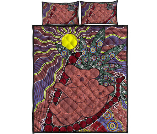 aboriginal-quilt-cover-set-koala-patterns-dot-painting