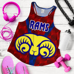 Adelaide Women's Racerback Tank Rams Merino Original - Red - Vibe Hoodie