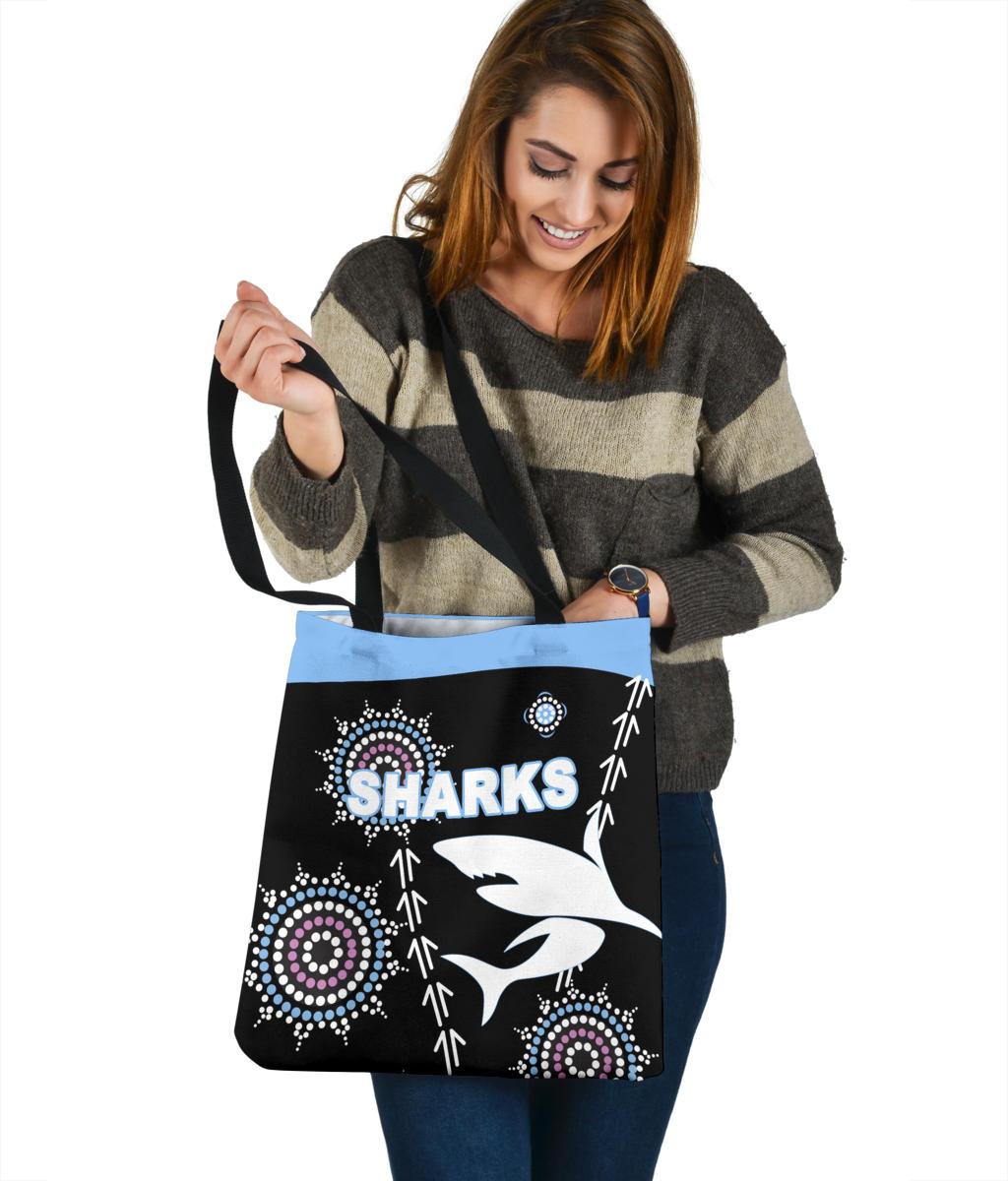 cronulla-tote-bag-sharks-simple-indigenous-black