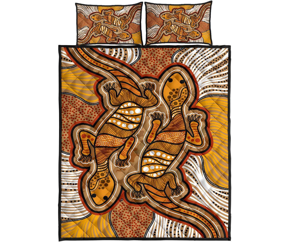 aboriginal-quilt-bed-set-indigenous-two-lizard-vintage-stye