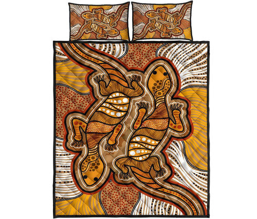 aboriginal-quilt-bed-set-indigenous-two-lizard-vintage-stye