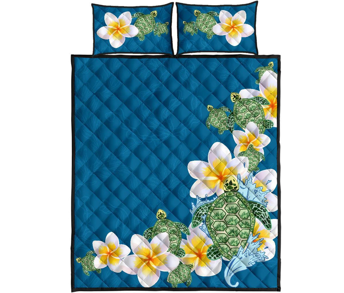plumeria-sea-turtle-quilt-bed-set