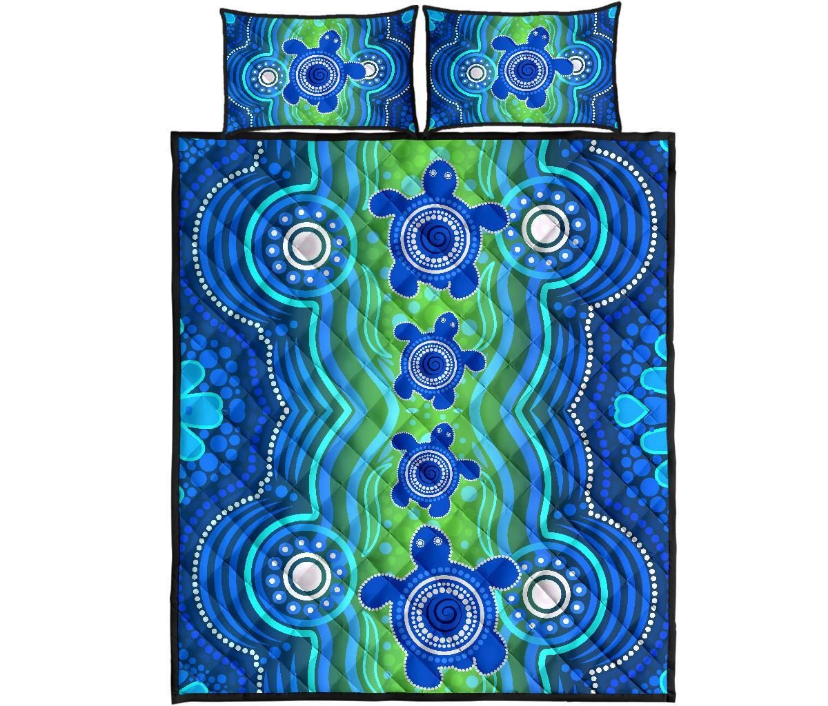1staustrali-aboriginal-quilt-bed-set-aboriginal-turtle-family