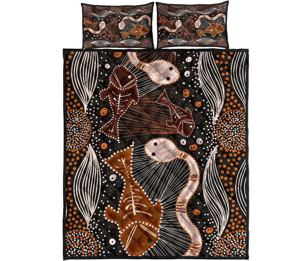 aboriginal-quilt-bed-set-indigenous-fish-and-snake