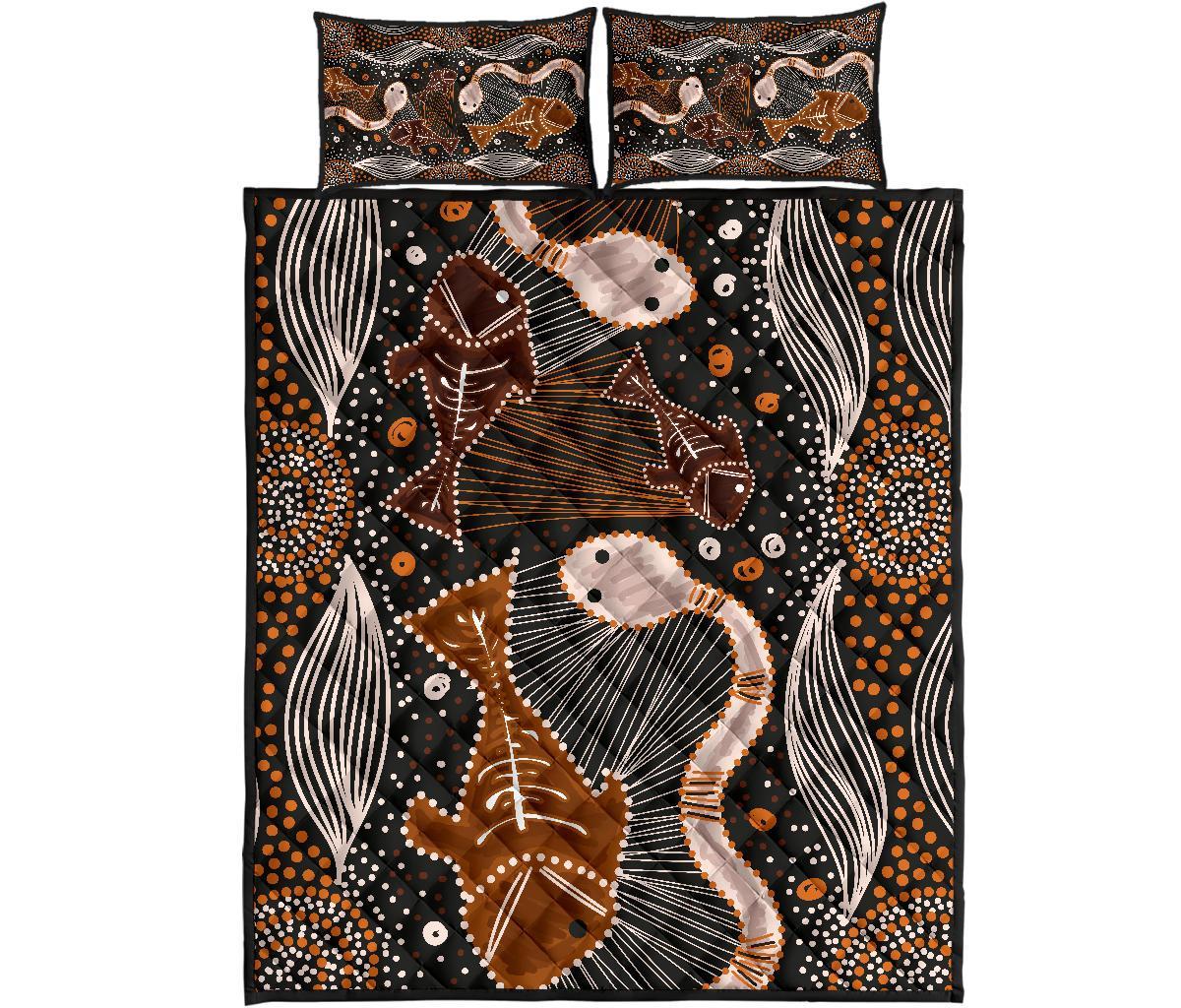 aboriginal-quilt-bed-set-indigenous-fish-and-snake