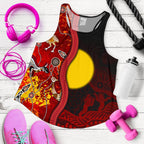 Aboriginal Women's Racerback Tank - Red Indigenous Flag - Vibe Hoodie