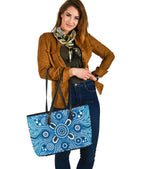 leather-tote-bag-indigenous-circle-dot-painting-blue-color