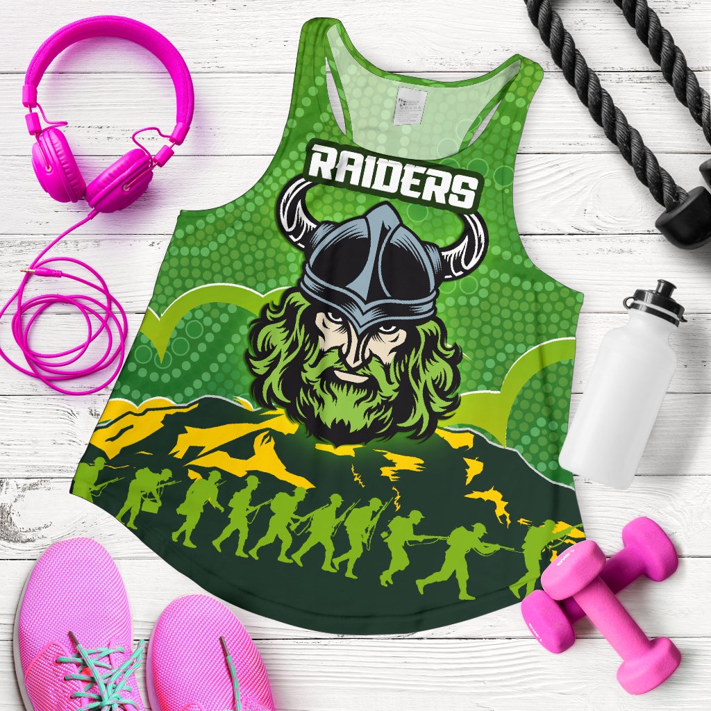 Canberra Raiders Women Racerback Tank Anzac Country Style - Vibe Hoodie