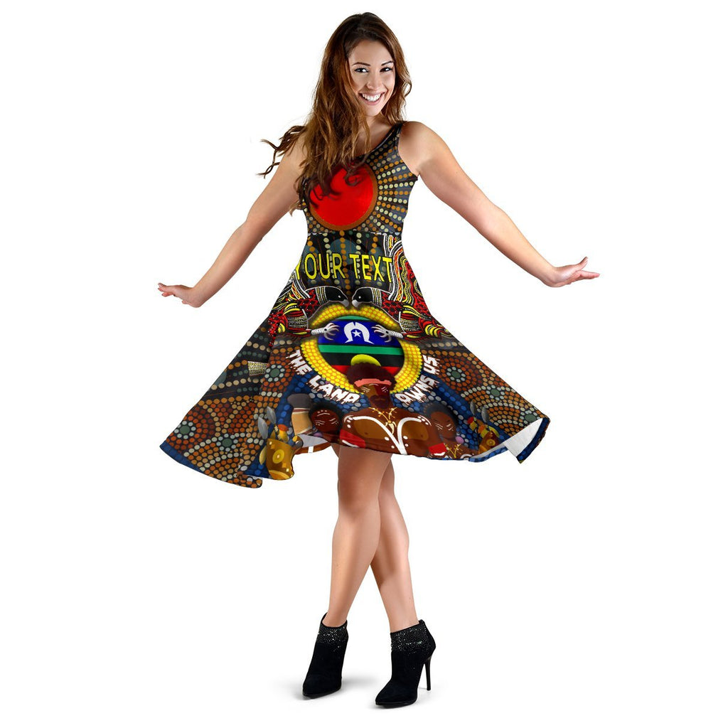 (Custom Text) The Land Owns Us Women's Dress - Vibe Hoodie