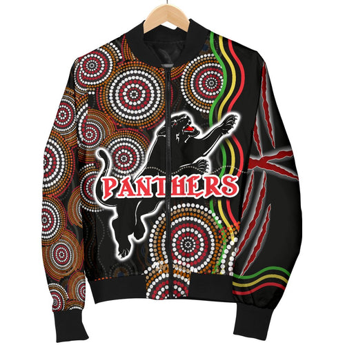 panthers-black-women-bomber-jacket-indigenous-penrith-version