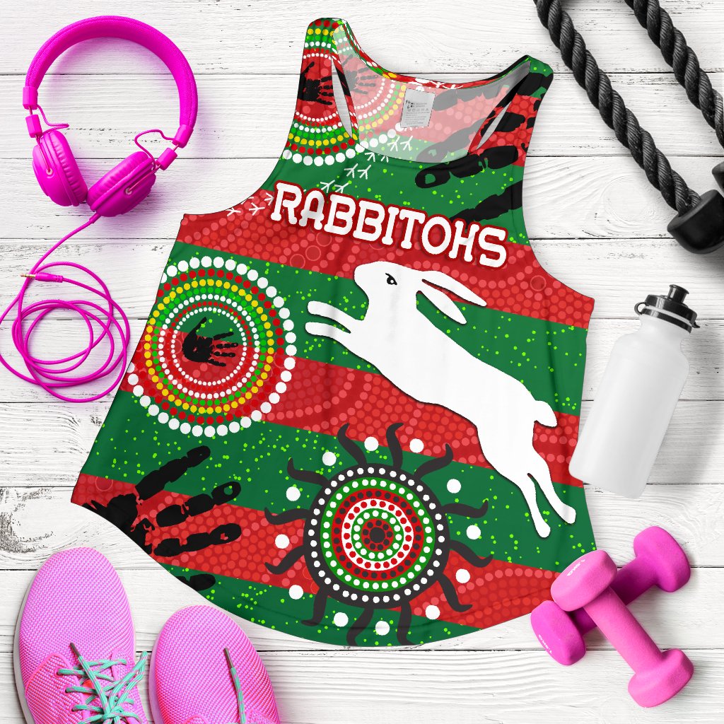 Naidoc Rabbitohs Women Racerback Tank Aboriginal Vibes - Vibe Hoodie