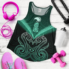 Maori Manaia New Zealand Women Racerback Tank Turquoise - Vibe Hoodie