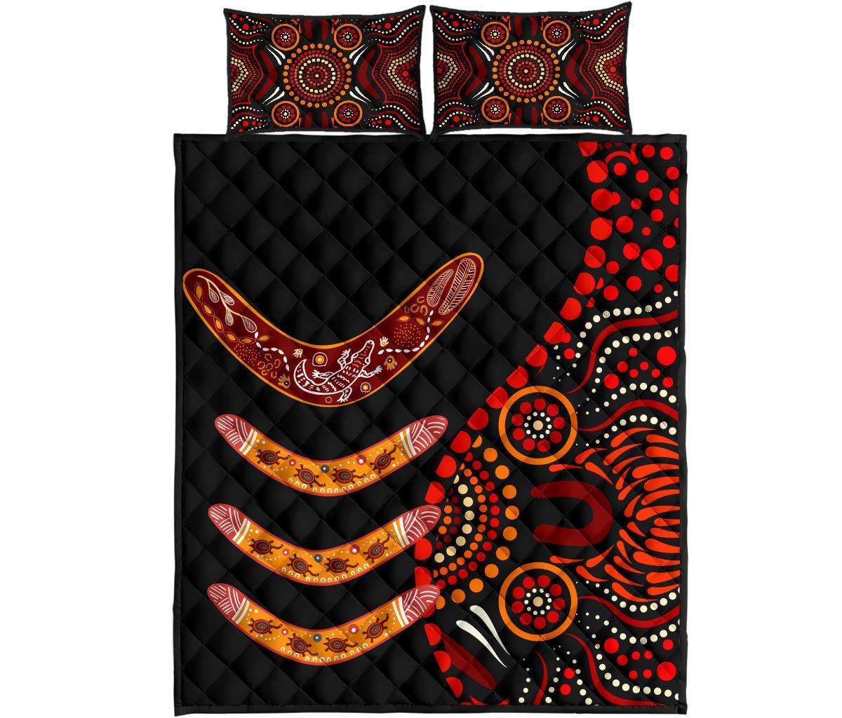 aboriginal-quilt-bed-set-aboriginal-boomerangs-with-dot-painting-pattern