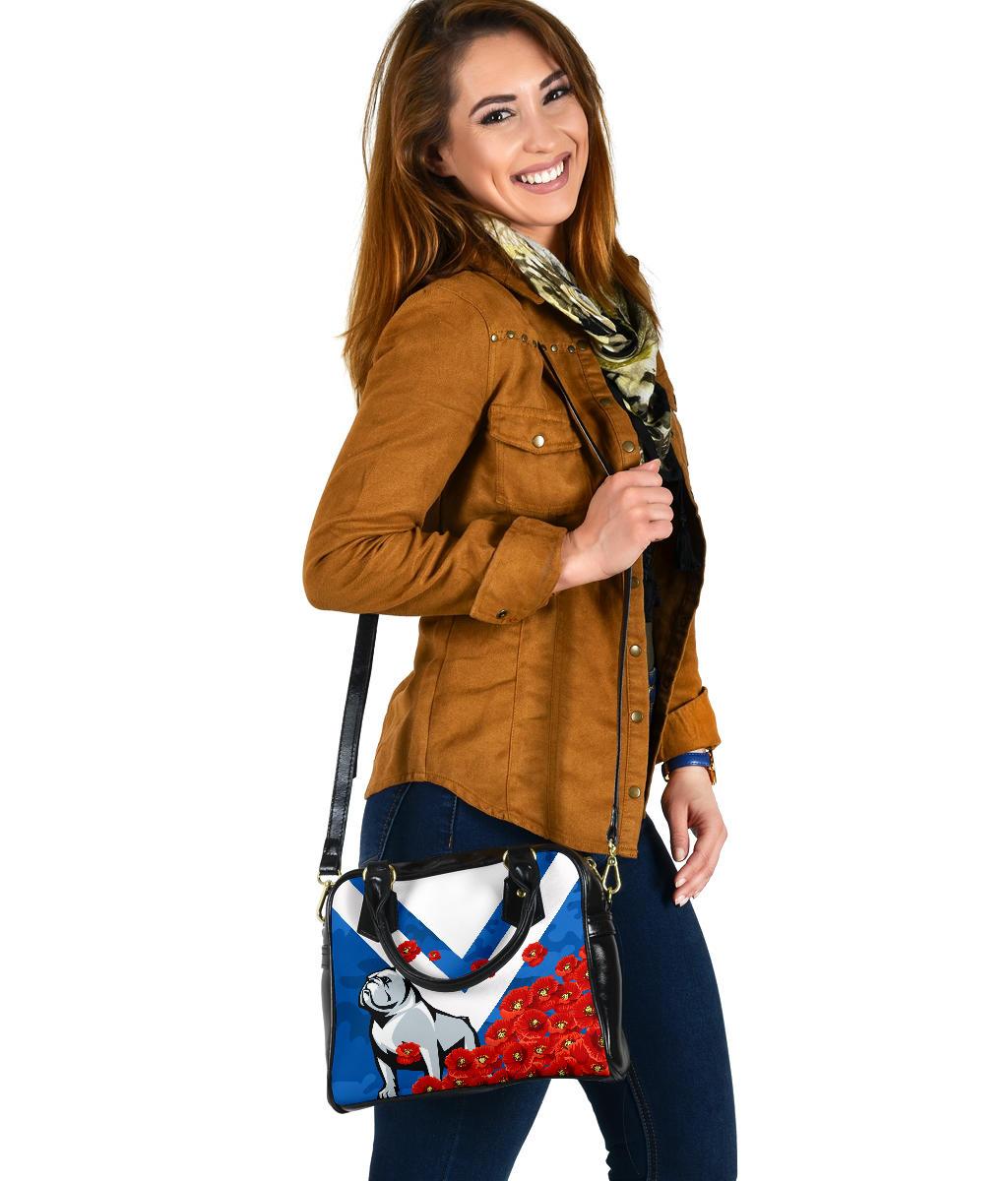 Bulldogs Shoulder Hand bag Poppy Flowers - Vibe Hoodie