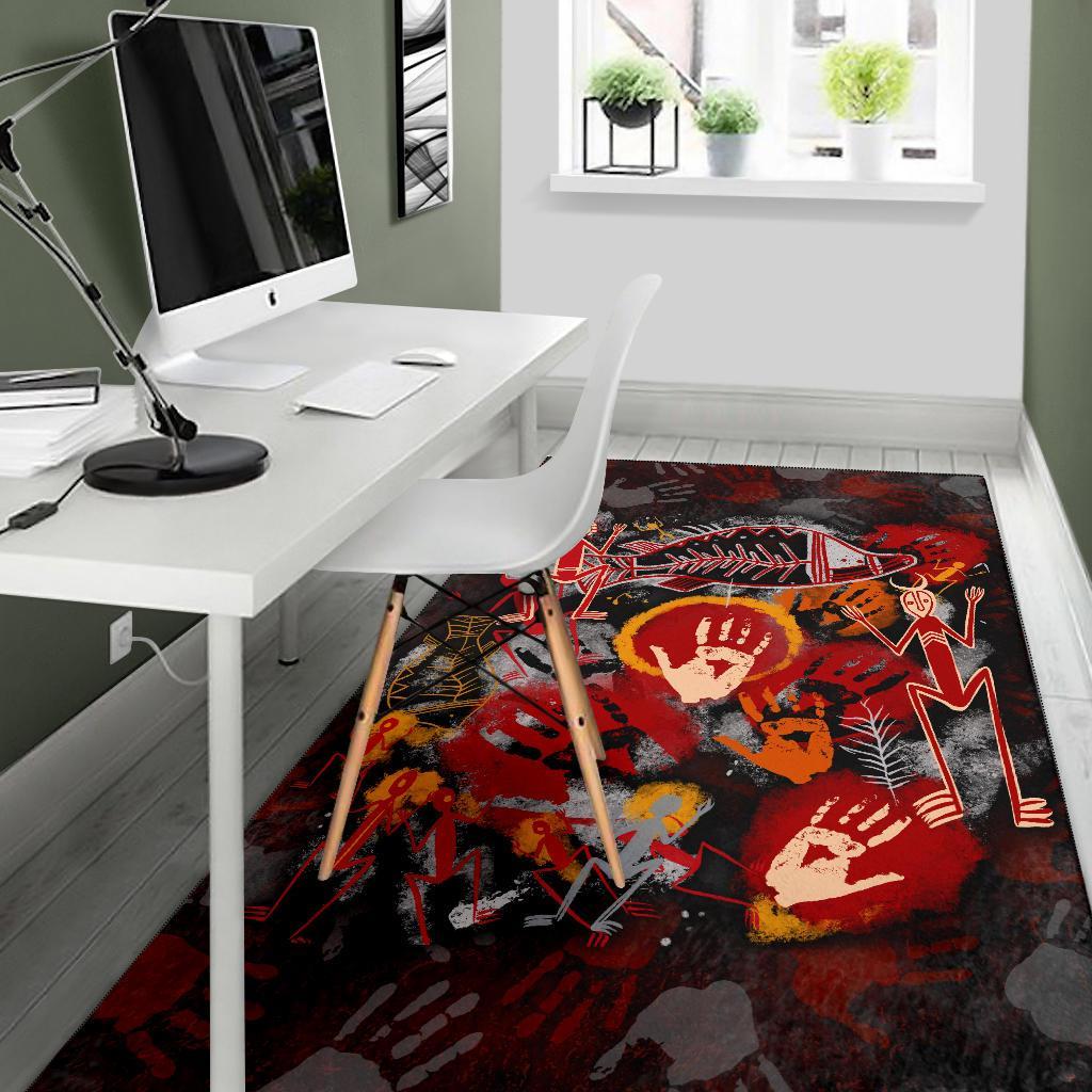 aboriginal-area-rug-indigenous-fish-hand-art