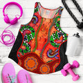 Aboriginal Women's Racerback Tank - Aussie Indigenous Patterns Orange - Vibe Hoodie