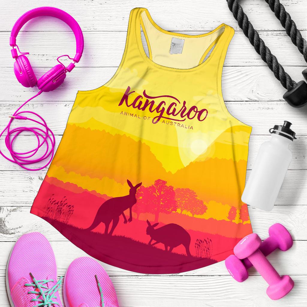 Racerback Tank - Kangaroo Top Tank Morning Uluru - Women - Vibe Hoodie