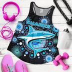 Cronulla Women Racerback Tank Sharks Indigenous - Vibe Hoodie