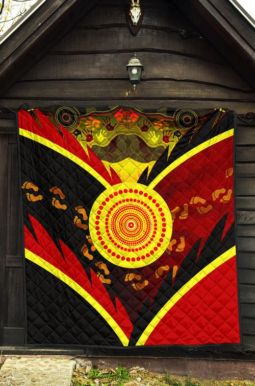 aboriginal-premium-quilt-indigenous-flag-with-footprint-hand-art