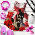 Anzac Women's Racerback Tank - A Day We Will Never Forget - Vibe Hoodie