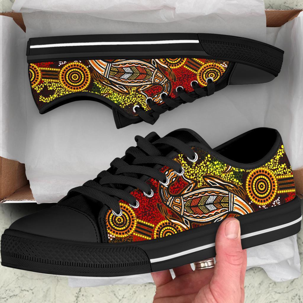 aboriginal-low-top-shoe-kangaroo-and-lizard-dot-painting-art-bn18